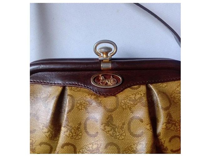 Céline Borsa a tracolla Celine Triomphe Monogram in tela Marrone Beige - vista 8