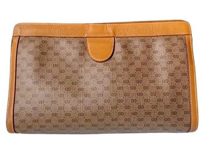 Clutch Gucci GG Supreme Monogram Marrone Monogramma - vista 5