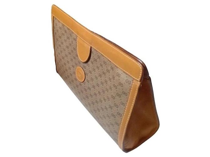 Clutch Gucci GG Supreme Monogram Marrone Monogramma - vista 7