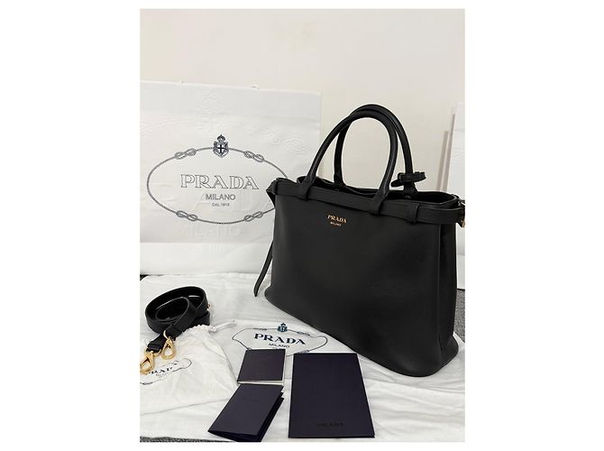 Prada Borsa Tote Saffiano Nera Nero - vista 12