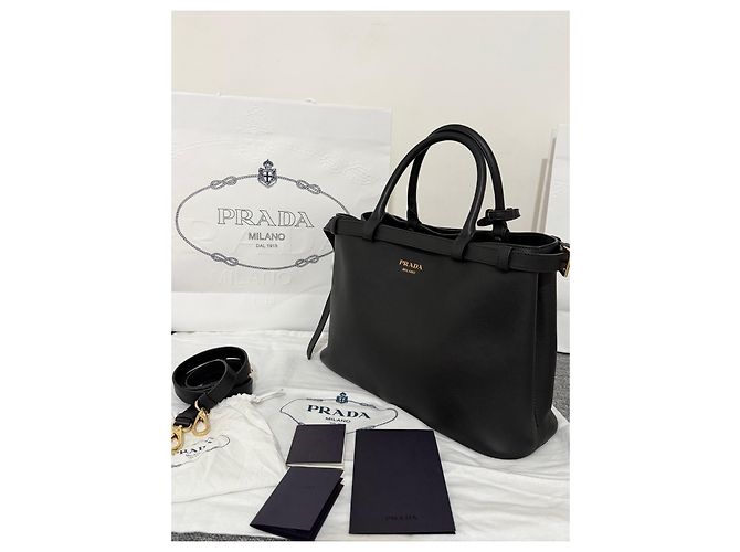 Prada Borsa Tote Saffiano Nera Nero - vista 13