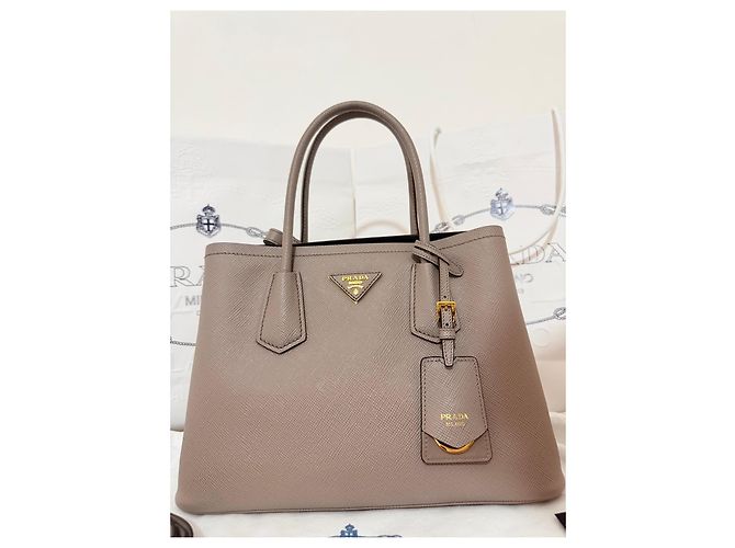 Borsa Prada Saffiano Lux Tote Beige - vista 10