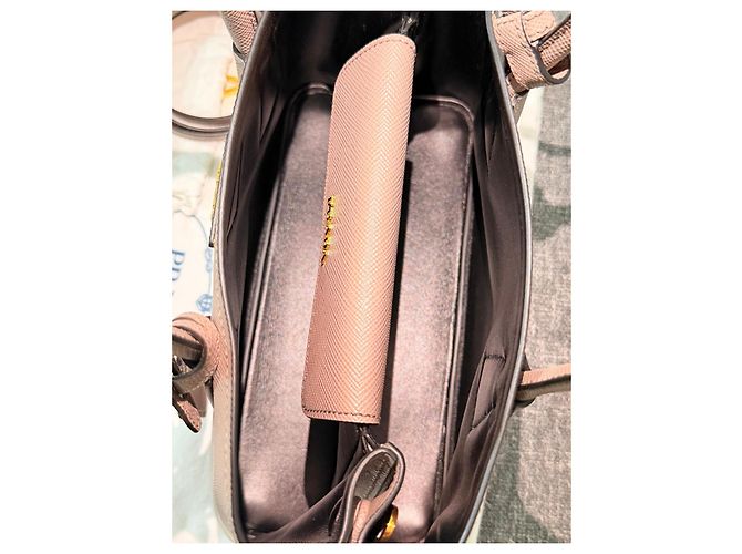 Borsa Prada Saffiano Lux Tote Beige - vista 16