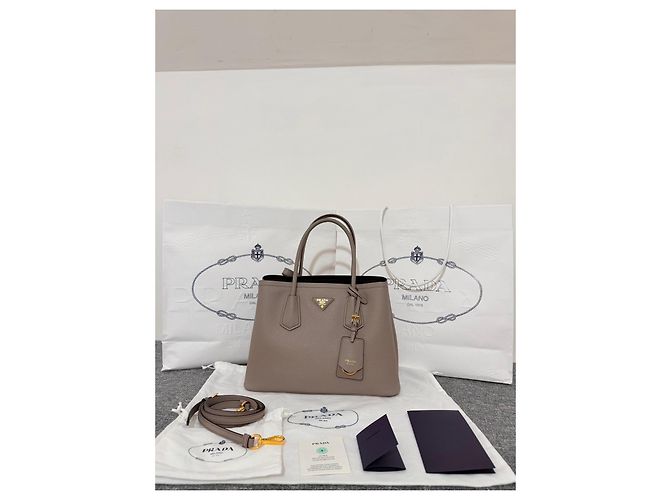 Borsa Prada Saffiano Lux Tote Beige - vista 2