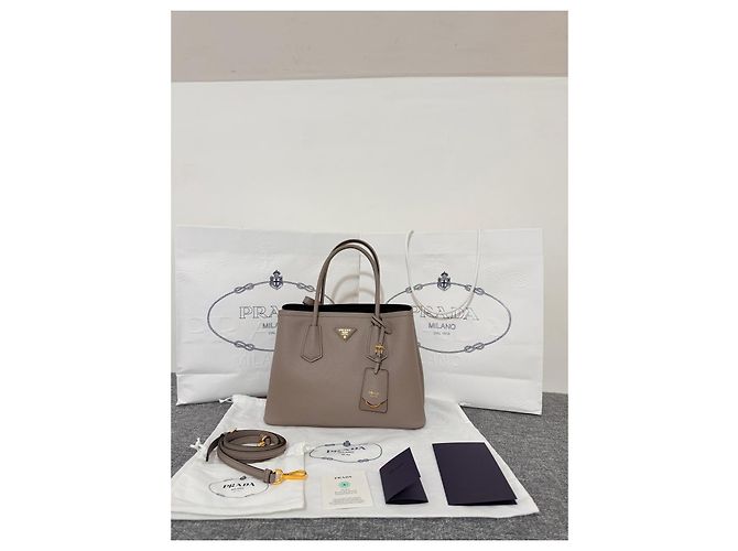 Borsa Prada Saffiano Lux Tote Beige - vista 3