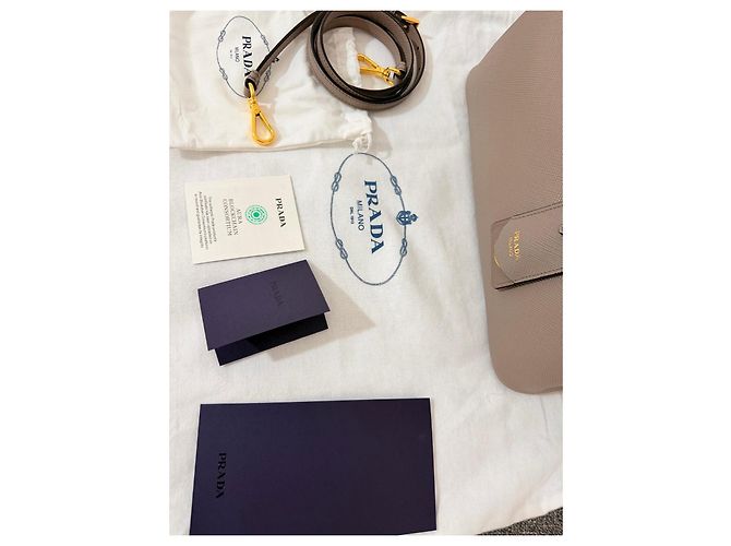 Borsa Prada Saffiano Lux Tote Beige - vista 6