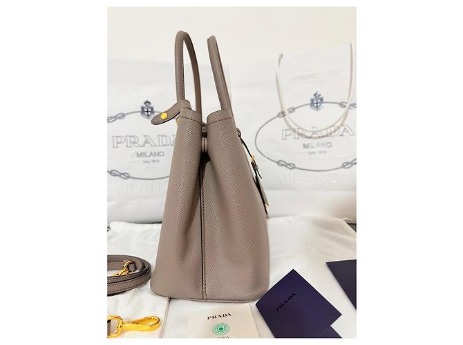 Borsa Prada Saffiano Lux Tote Beige - vista 7