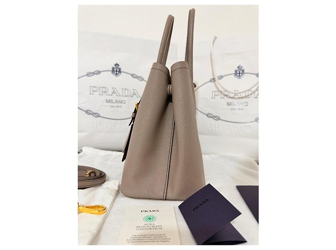 Borsa Prada Saffiano Lux Tote Beige - vista 8