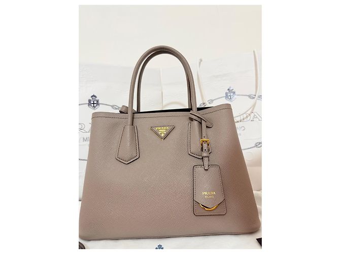 Borsa Prada Saffiano Lux Tote Beige - vista 9