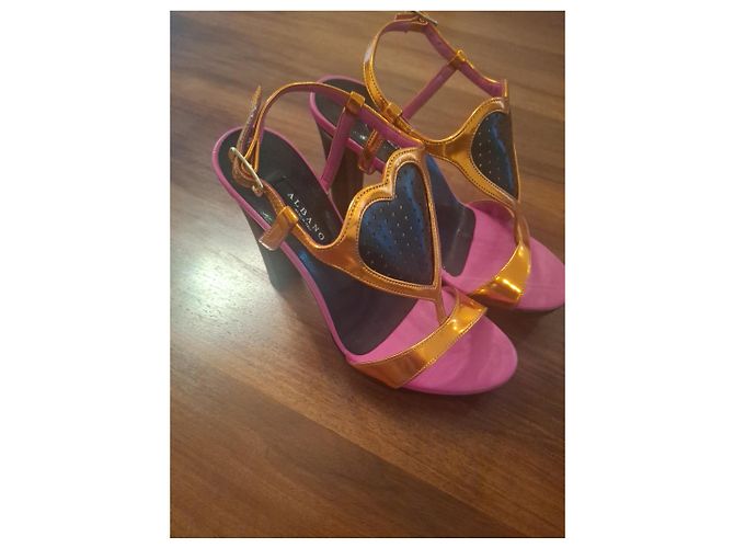 Sandali Albano in pelle con dettaglio cuore Rosa D'oro - vista 3