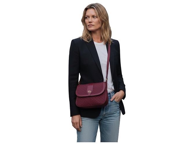 Borsa a tracolla Gucci Monogram GG Bordò - vista 2