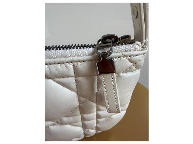 Borsa Dior Caro Pouch in pelle bianca Bianco - vista 12