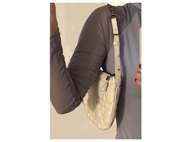 Borsa Dior Caro Pouch in pelle bianca Bianco - vista 4