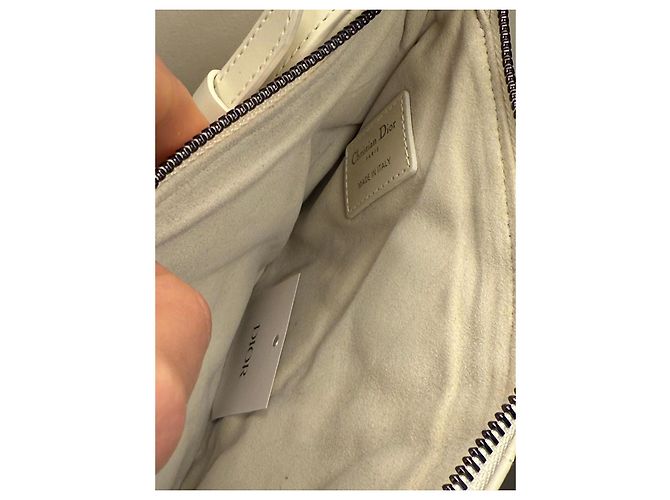 Borsa Dior Caro Pouch in pelle bianca Bianco - vista 6