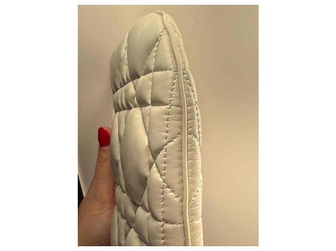 Borsa Dior Caro Pouch in pelle bianca Bianco - vista 9