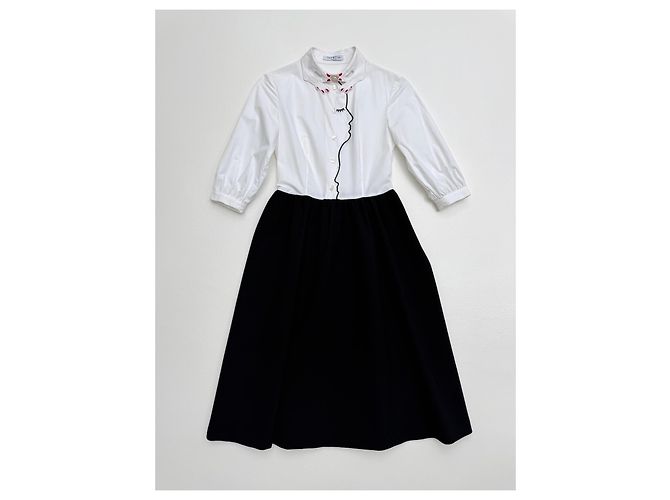 Autre Marque Vivetta Midi-Kleid mit Gesichtsbordüre IT 38 Schwarz Weiß - Ansicht 10