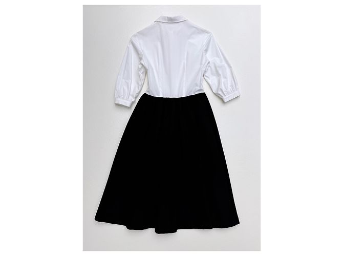 Autre Marque Vivetta Midi-Kleid mit Gesichtsbordüre IT 38 Schwarz Weiß - Ansicht 6