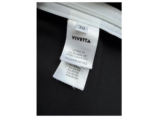 Autre Marque Vivetta Midi-Kleid mit Gesichtsbordüre IT 38 Schwarz Weiß - Ansicht 8