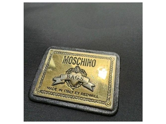 Borsa a mano Moschino in nylon nero e pelle con portamonete - vista 3