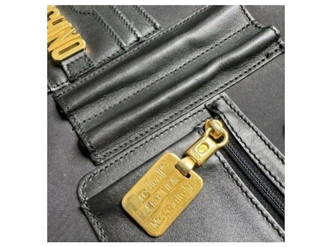Borsa a mano Moschino in nylon nero e pelle con portamonete - vista 8