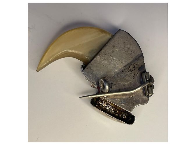 Autre Marque Broche Antigo estilo Moretto Cabeça de Mouro com Garra Prata Hardware prateado - vista 2