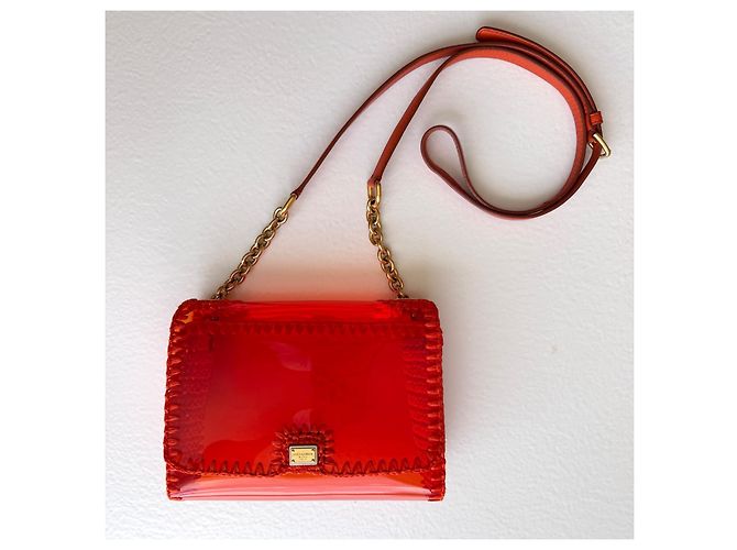 Dolce & Gabbana Bolso de hombro Rafia & PVC Naranja Primavera 2012 - vista 5