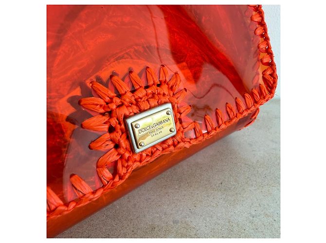 Dolce & Gabbana Bolso de hombro Rafia & PVC Naranja Primavera 2012 - vista 8