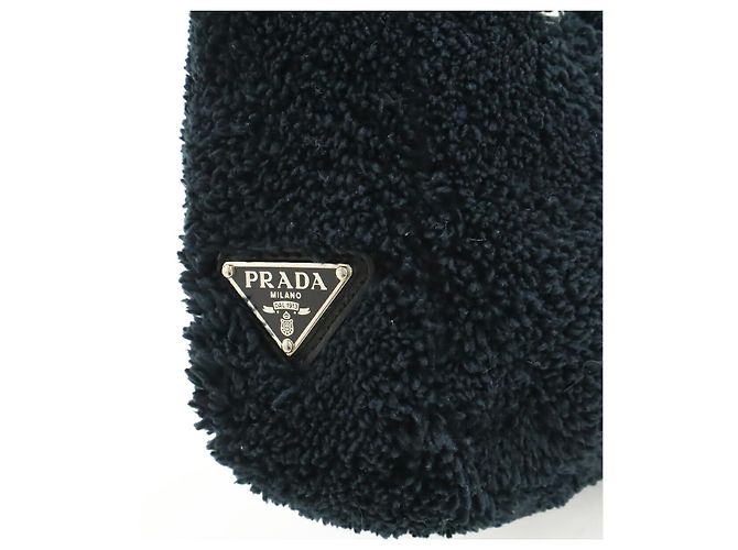 Borsa 2way in spugna Prada Re-Edition 2000 Nero - vista 8