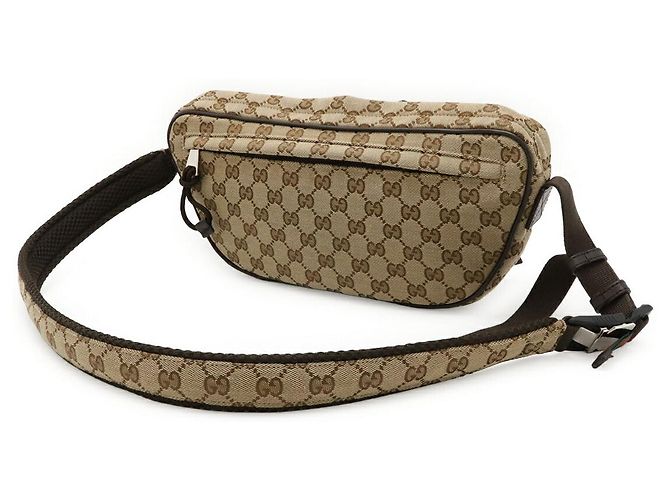 Borsa a Spalla Gucci GG Canvas Beige Marrone scuro - vista 2