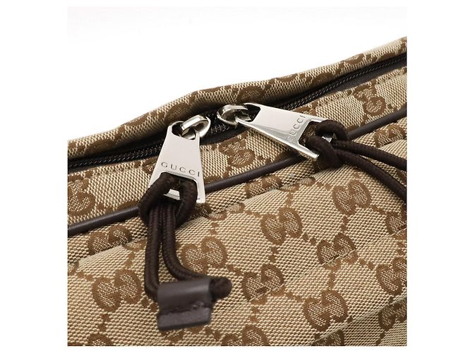 Borsa a Spalla Gucci GG Canvas Beige Marrone scuro - vista 4