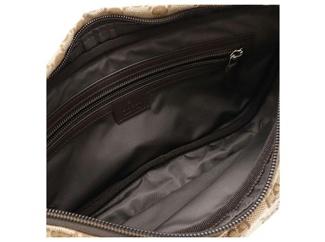 Borsa a Spalla Gucci GG Canvas Beige Marrone scuro - vista 6