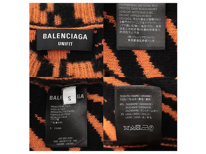 Everyday Balenciaga UNIFIT Kaschmir-Woll-Pullover Schwarz Orange - Ansicht 10