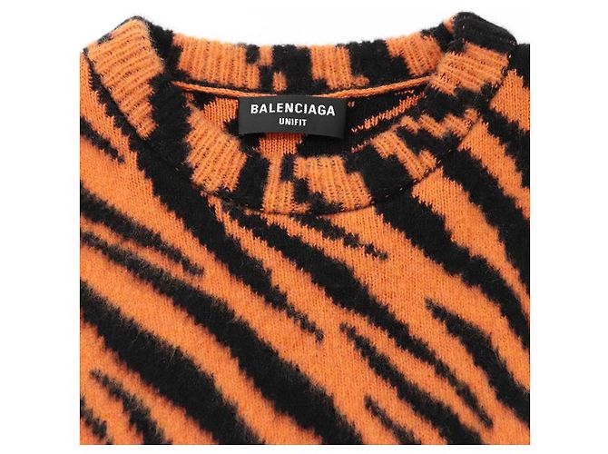Everyday Balenciaga UNIFIT Kaschmir-Woll-Pullover Schwarz Orange - Ansicht 7