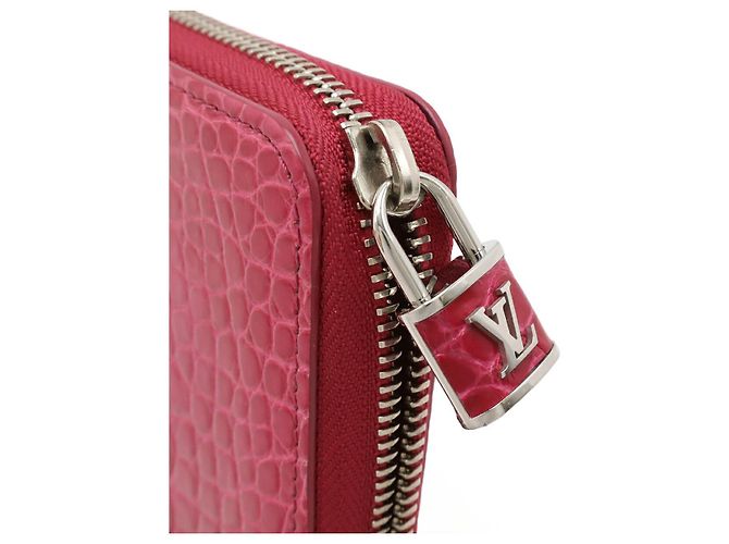 Zippy Cartera larga de cocodrilo Louis Vuitton Rosa Fucsia - vista 4