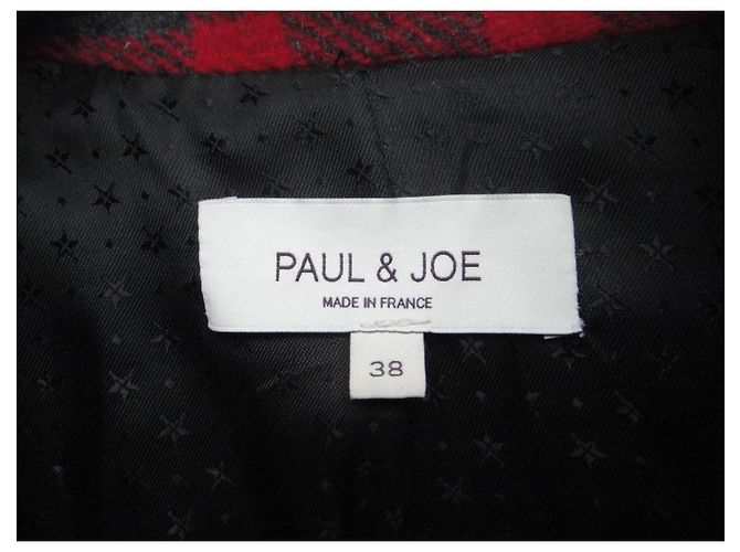 Abrigo Paul & Joe de cuadros rojo y gris Roja - vista 4