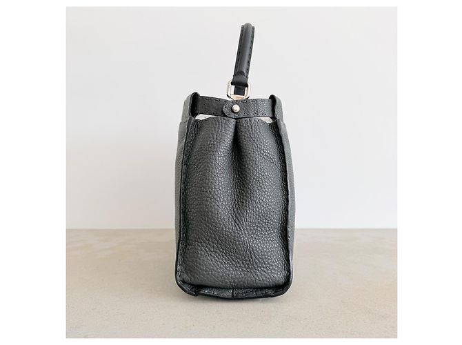 Fendi Peekaboo Regular Cuoio Roma Selleria Borsa Grigio antracite - vista 10