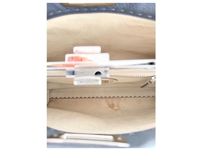 Fendi Peekaboo Regular Cuoio Roma Selleria Borsa Grigio antracite - vista 12