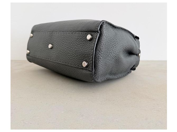 Fendi Peekaboo Regular Cuoio Roma Selleria Borsa Grigio antracite - vista 7