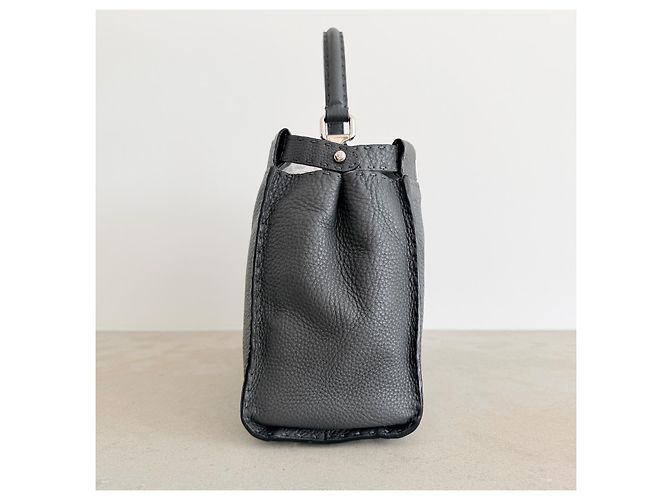 Fendi Peekaboo Regular Cuoio Roma Selleria Borsa Grigio antracite - vista 9