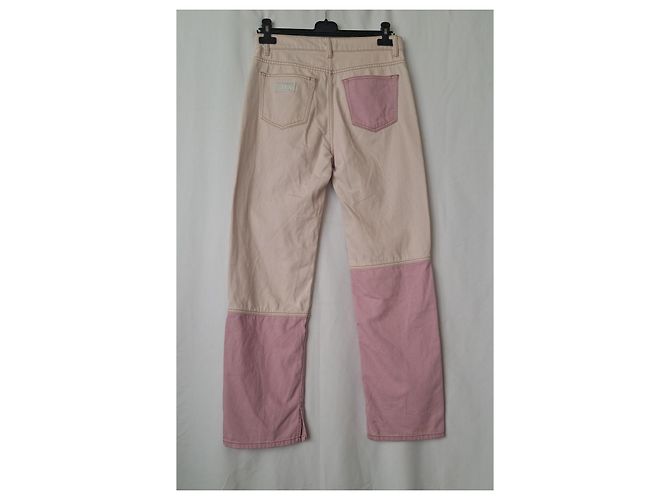 Jeans Ganni Lovy Color Block Rosa Fuschia - vista 2