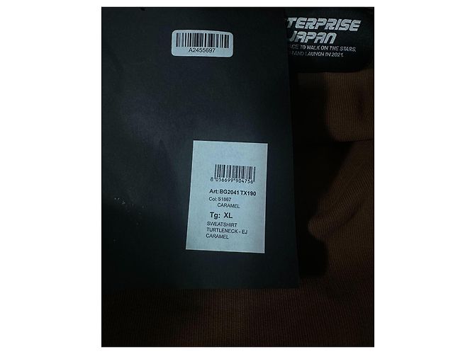 Autre Marque Enterprise Japan Rollkragen-Sweatshirt Braun - Space Print Karamell - Ansicht 4