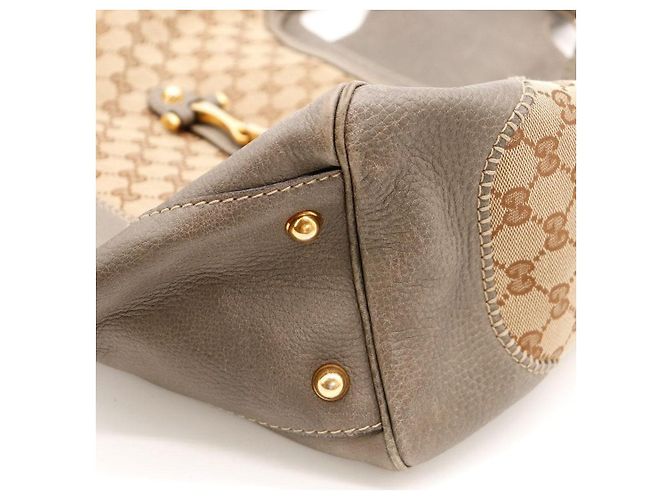 Gucci borsa a mano GG monogram monogrammata e pelle Marrone - vista 10