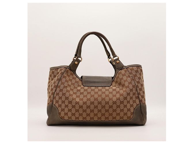 Gucci borsa a mano GG monogram monogrammata e pelle Marrone - vista 3