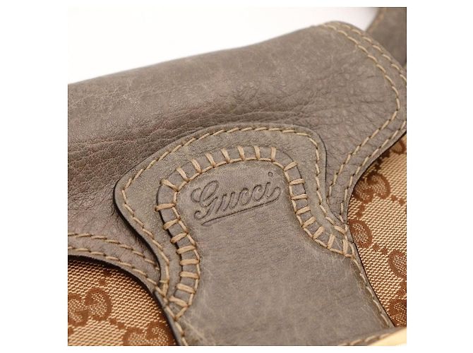 Gucci borsa a mano GG monogram monogrammata e pelle Marrone - vista 7