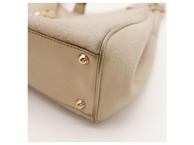 Gucci Borsa Jackie Hobo in Pelle Monogramma Beige - vista 10