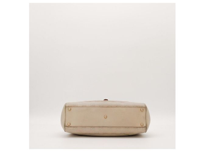 Gucci Borsa Jackie Hobo in Pelle Monogramma Beige - vista 5