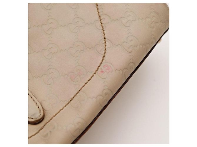 Gucci Borsa Jackie Hobo in Pelle Monogramma Beige - vista 8