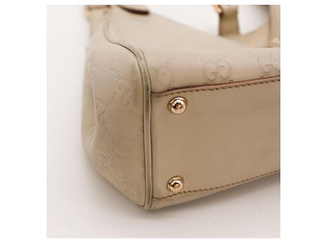 Gucci Borsa Jackie Hobo in Pelle Monogramma Beige - vista 9