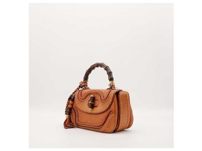 Gucci Borsa Bamboo in pelle Marrone - vista 2