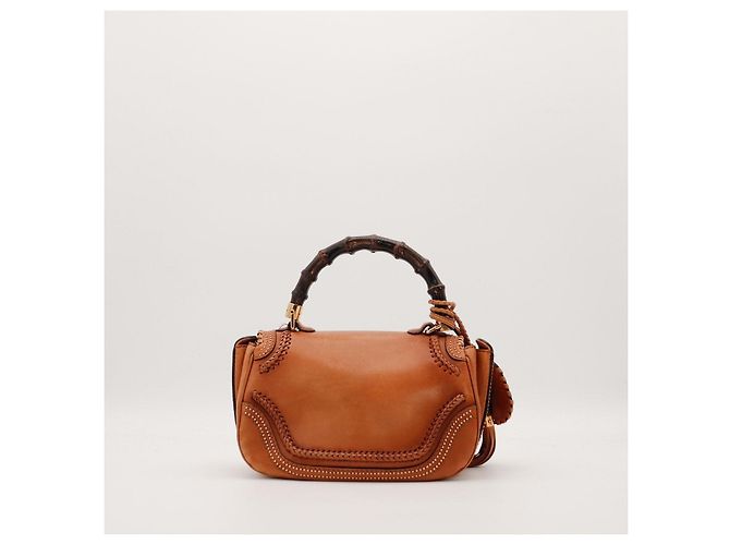 Gucci Borsa Bamboo in pelle Marrone - vista 3